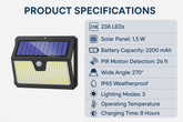 Solar Security Lights Outdoor – 238 LED Solar-Powered